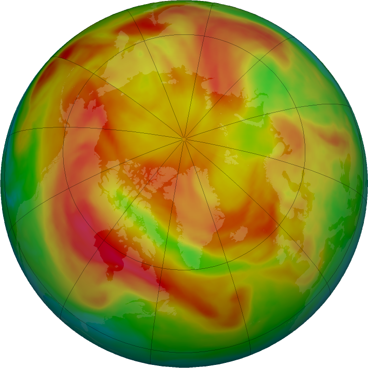 Arctic ozone map for 04 April 2018